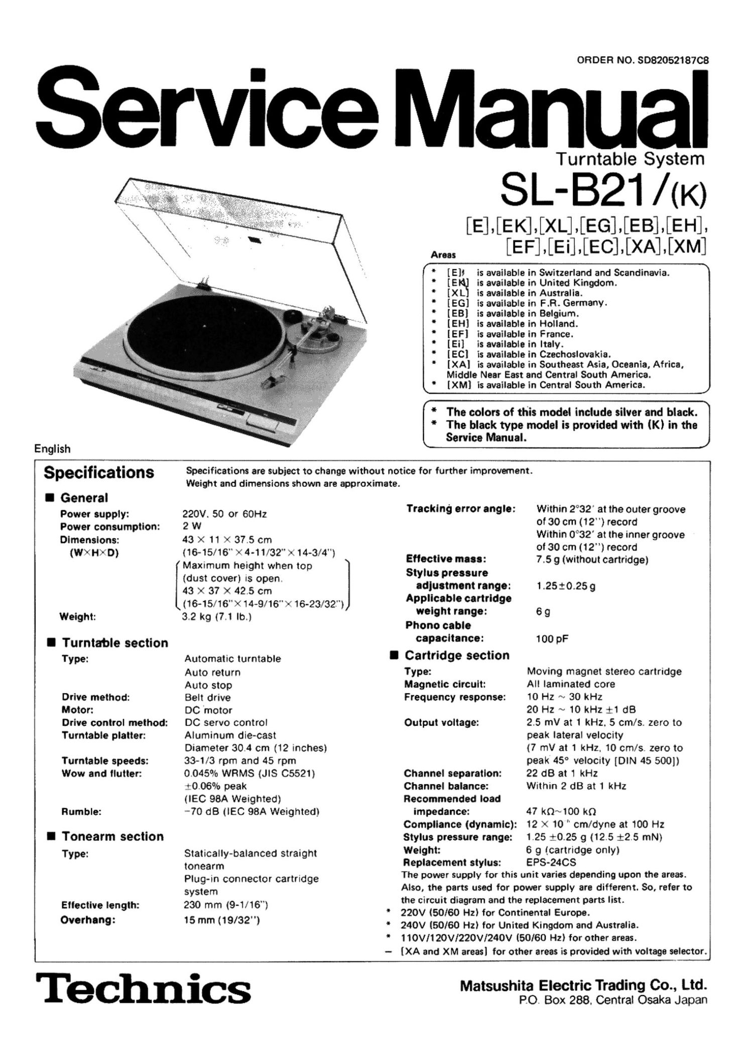 Technics SLB 21 Service Manual