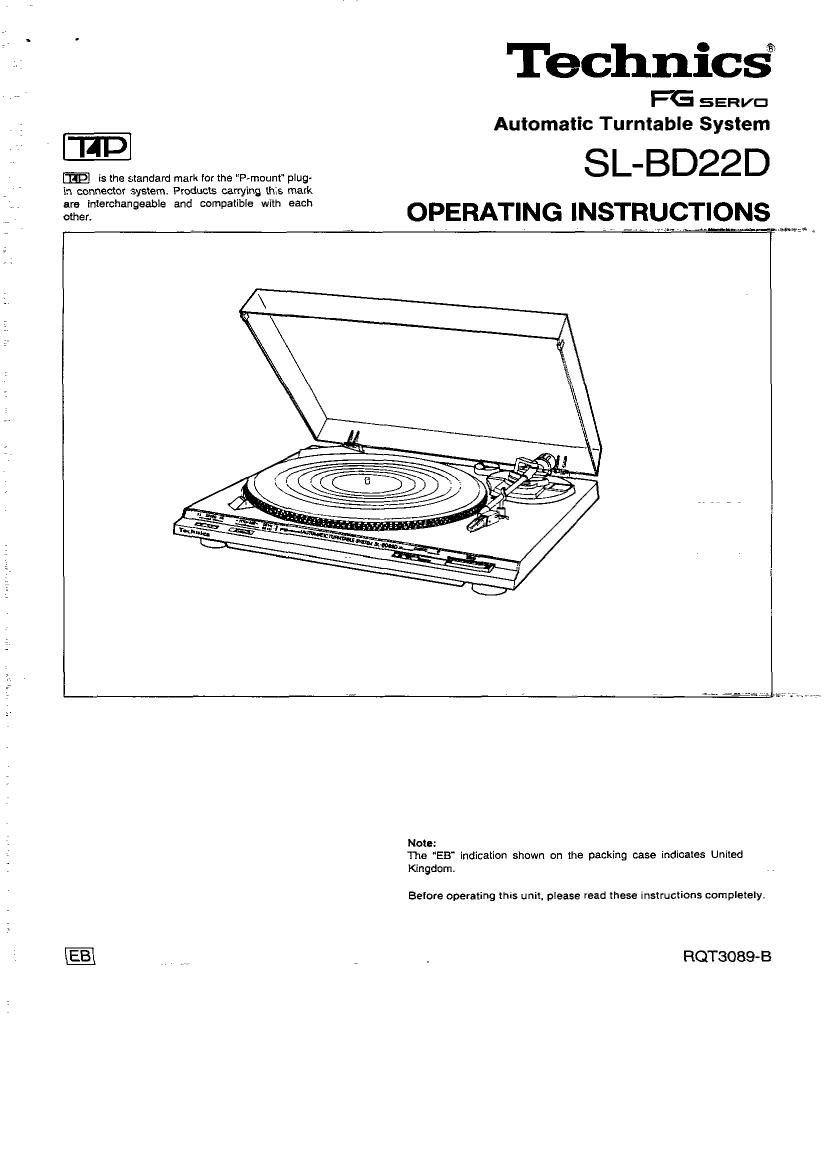 Technics SLBD 22 D Owners Manual