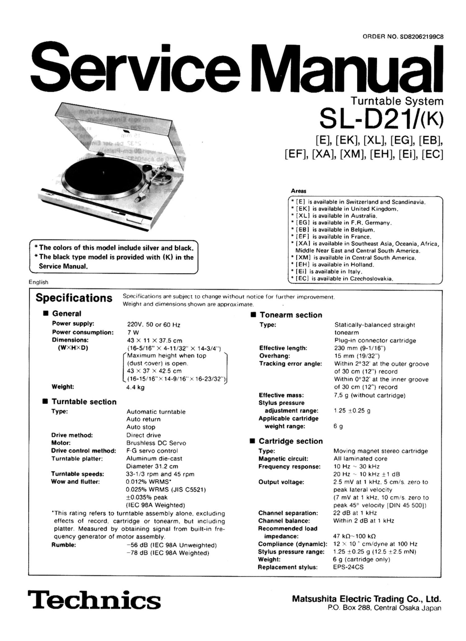 Technics SLD 21 Service Manual