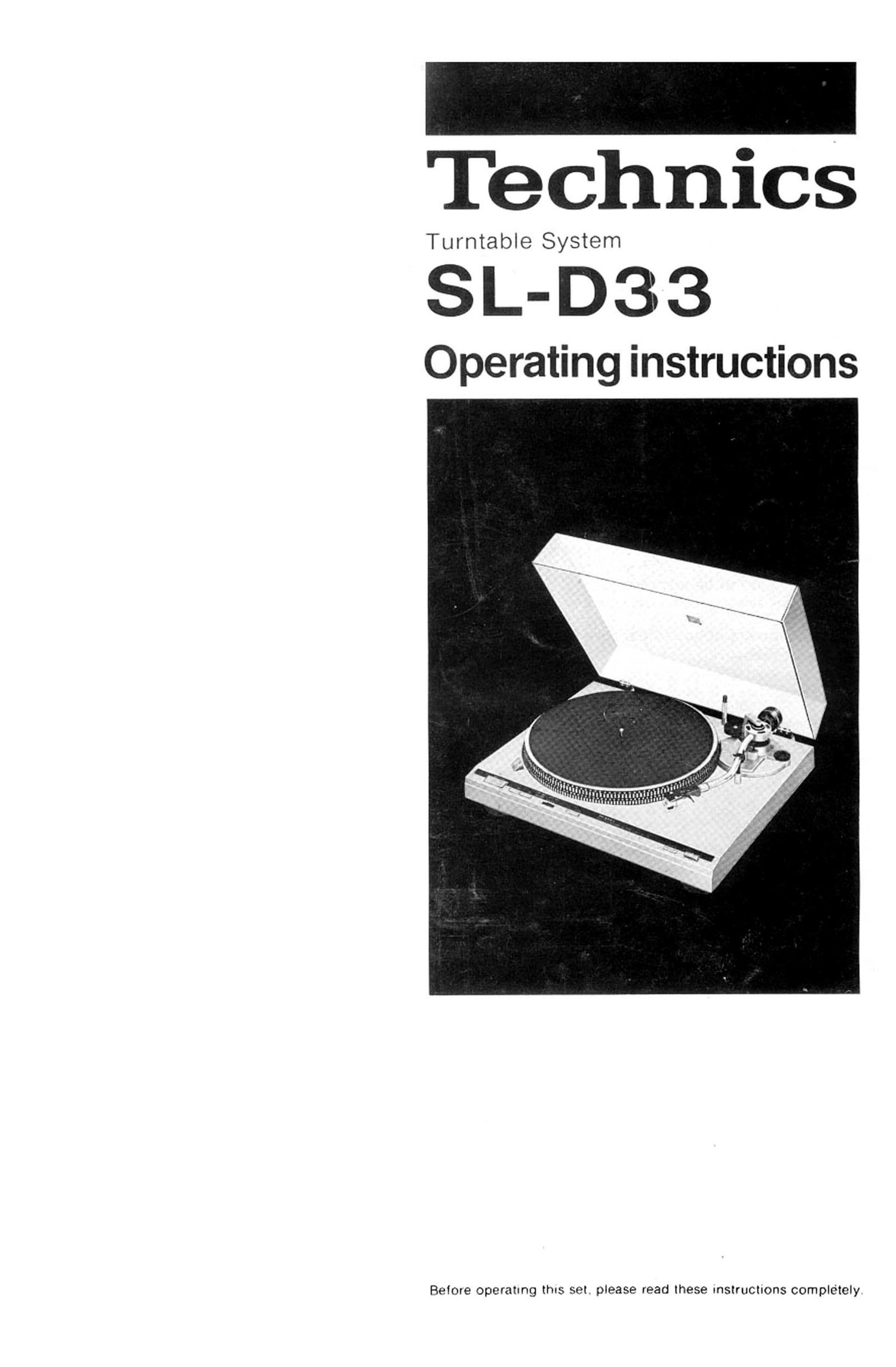 Technics SLD 33 Service Manual