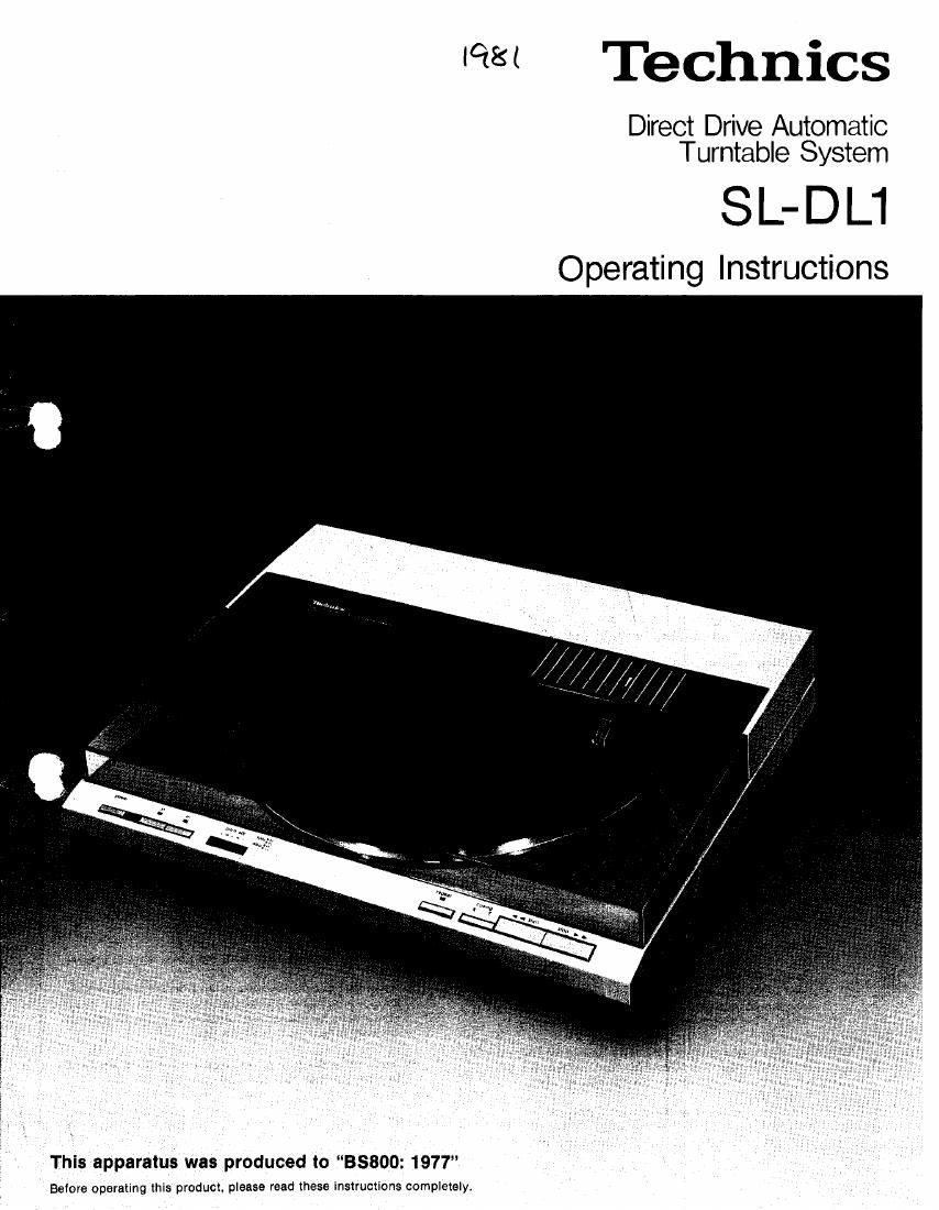 Technics SLD l1 Owners Manual