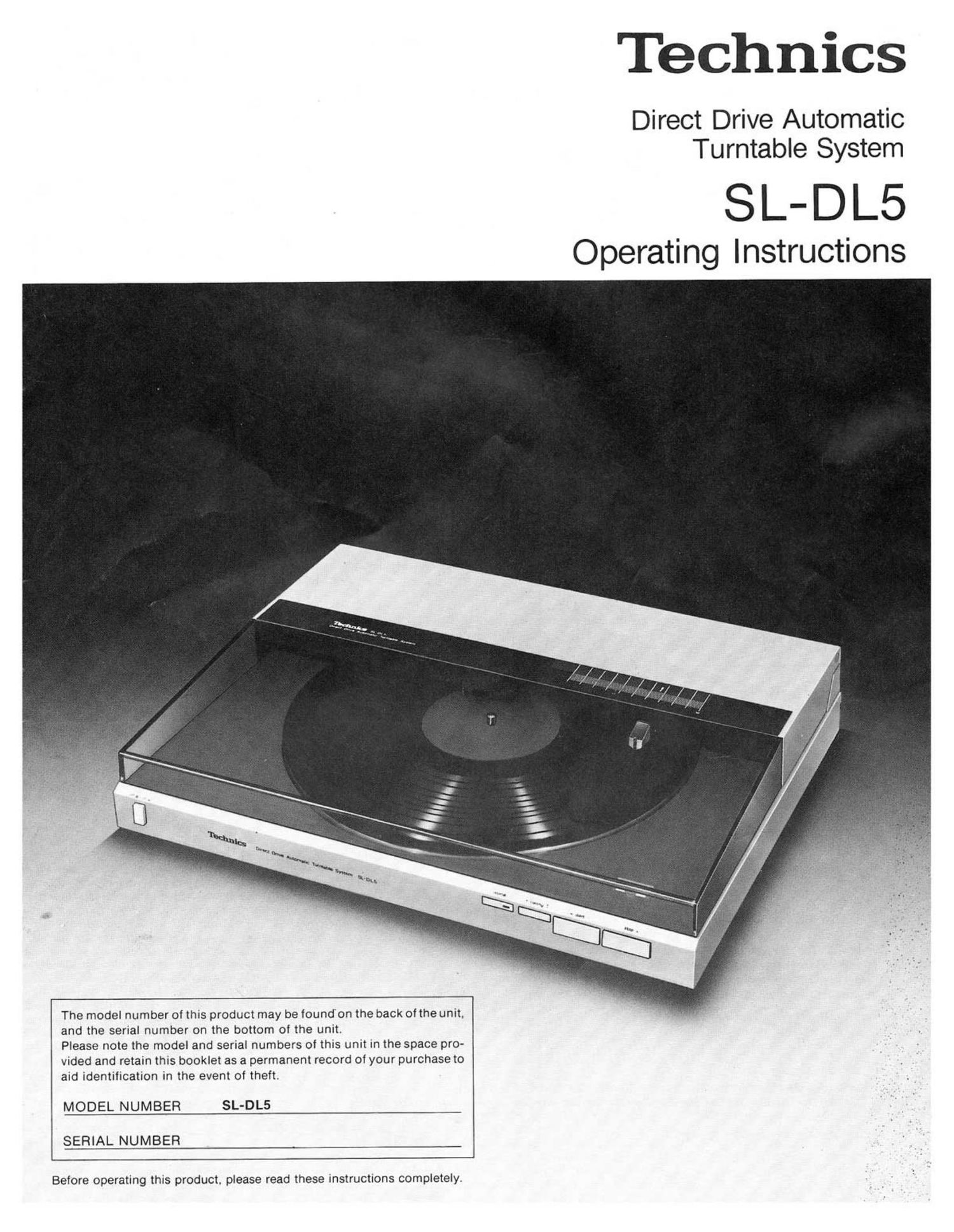Technics SLDL 5 Owners Manual