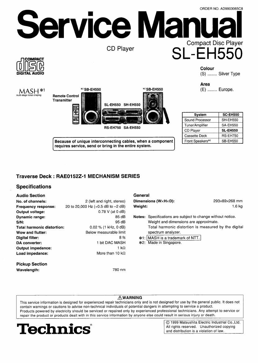 Technics SLEH 550 Service Manual