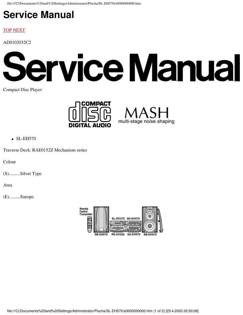 Technics SLEH 570 Service Manual