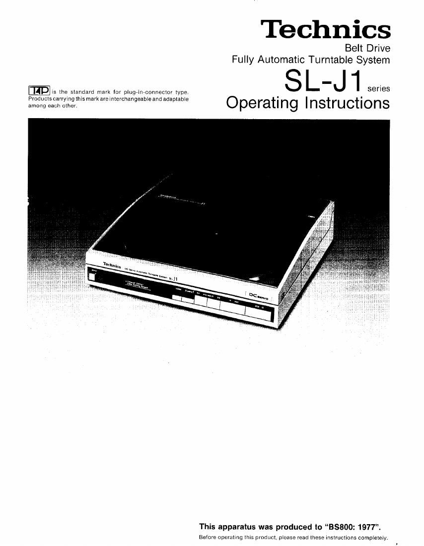 Technics SLJ 1 Owners Manual