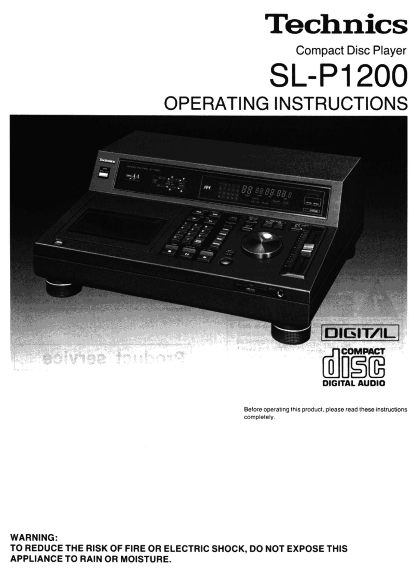 Technics SLP 1200 Owners Manual