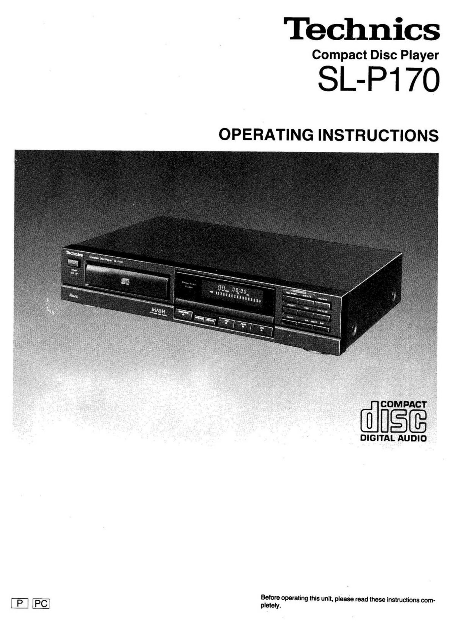 Technics SLP 170 Owners Manual