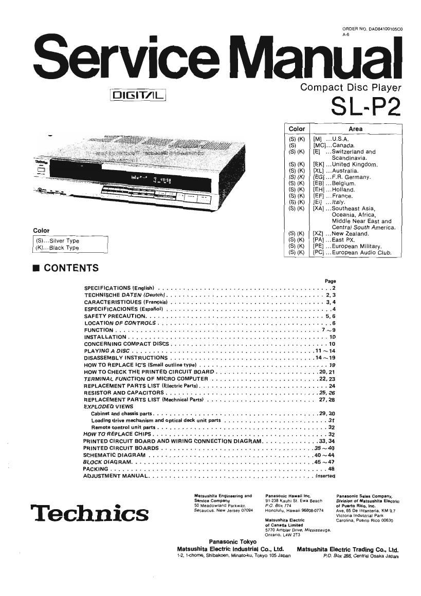 Technics SLP 2 Service Manual
