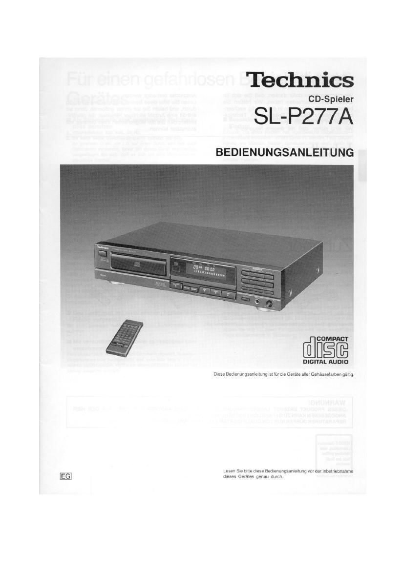 Technics SLP 277 A Owners Manual
