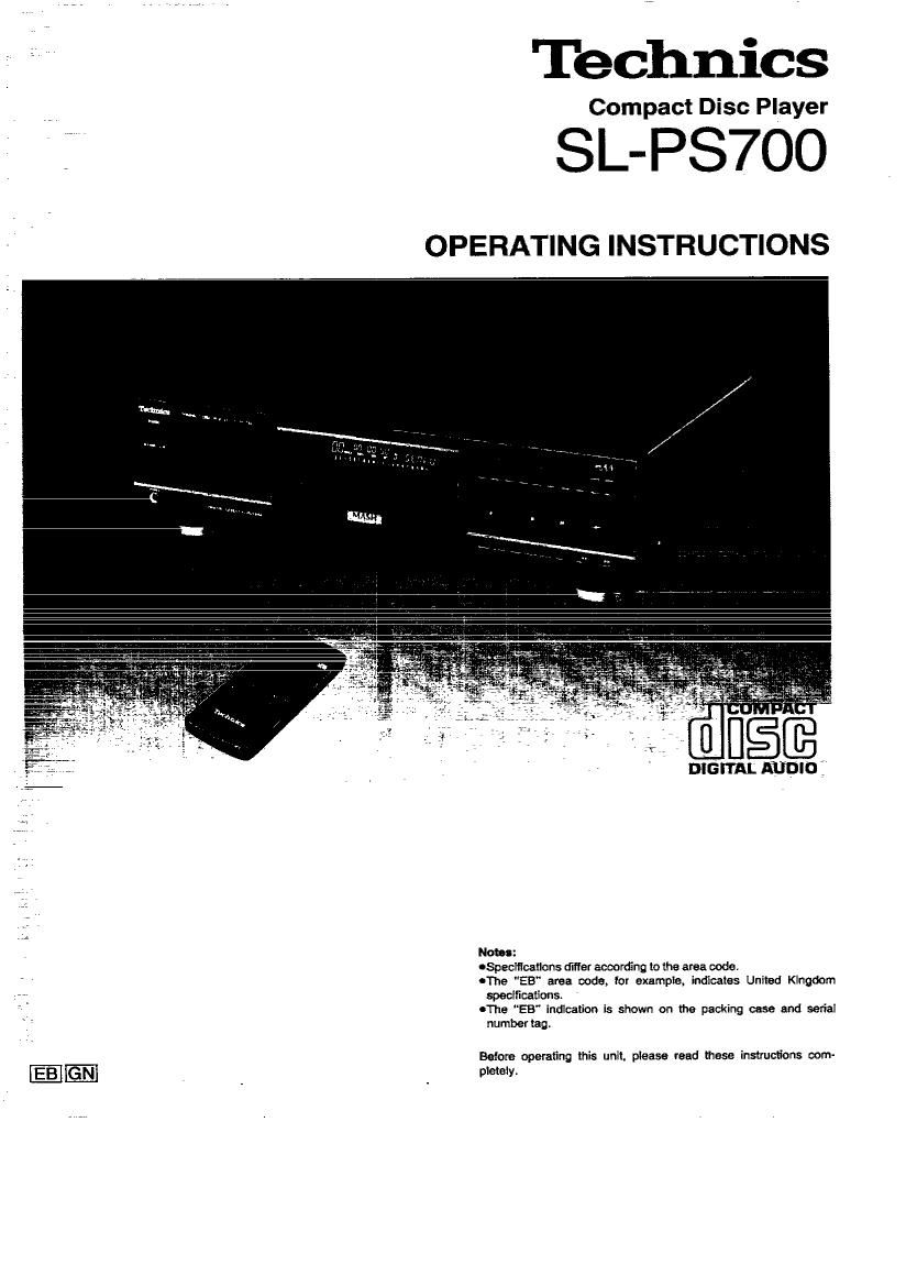 Technics SLPS 700 Owners Manual