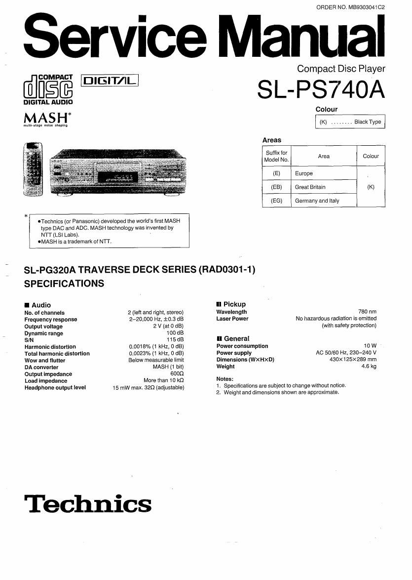 Technics SLPS 740 A Service Manual