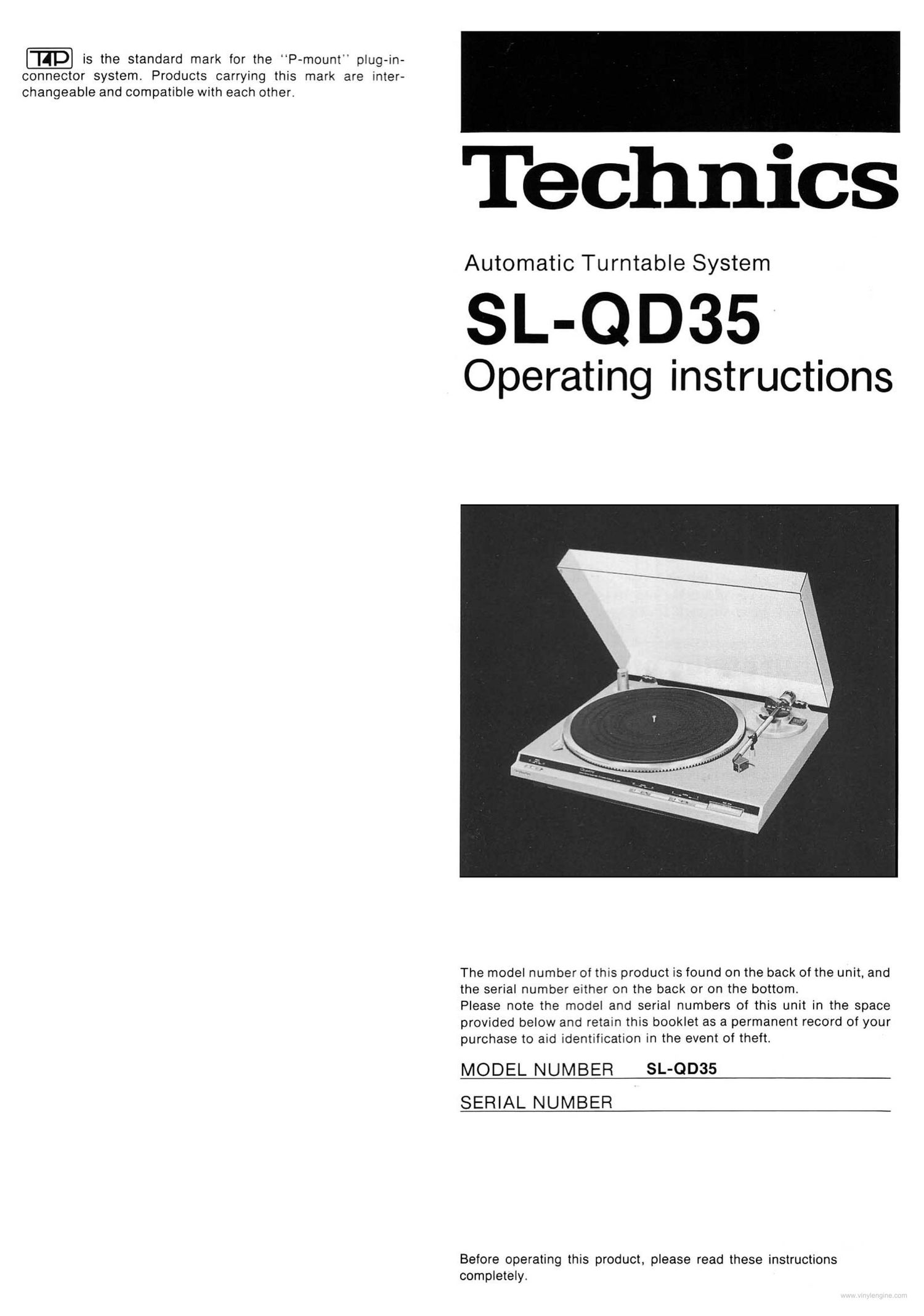 Technics SLQD 35 Owners Manual