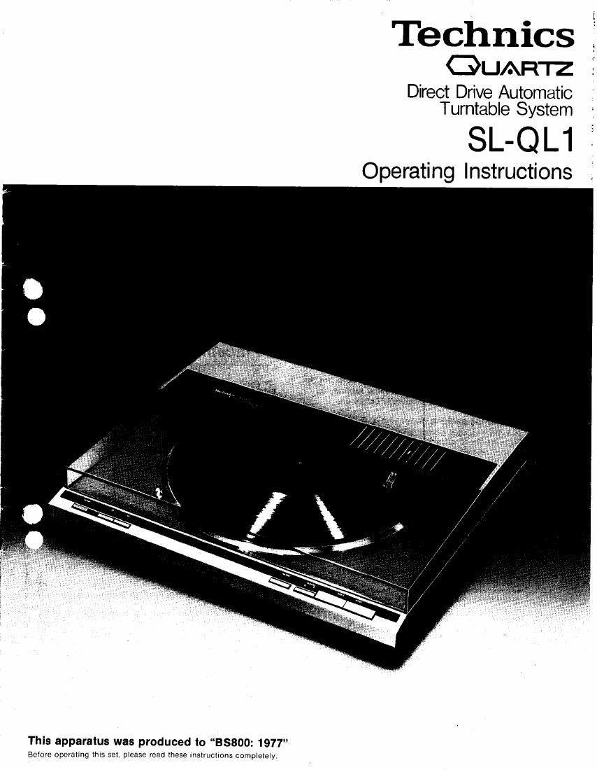 Technics SLQL 1 Owners Manual
