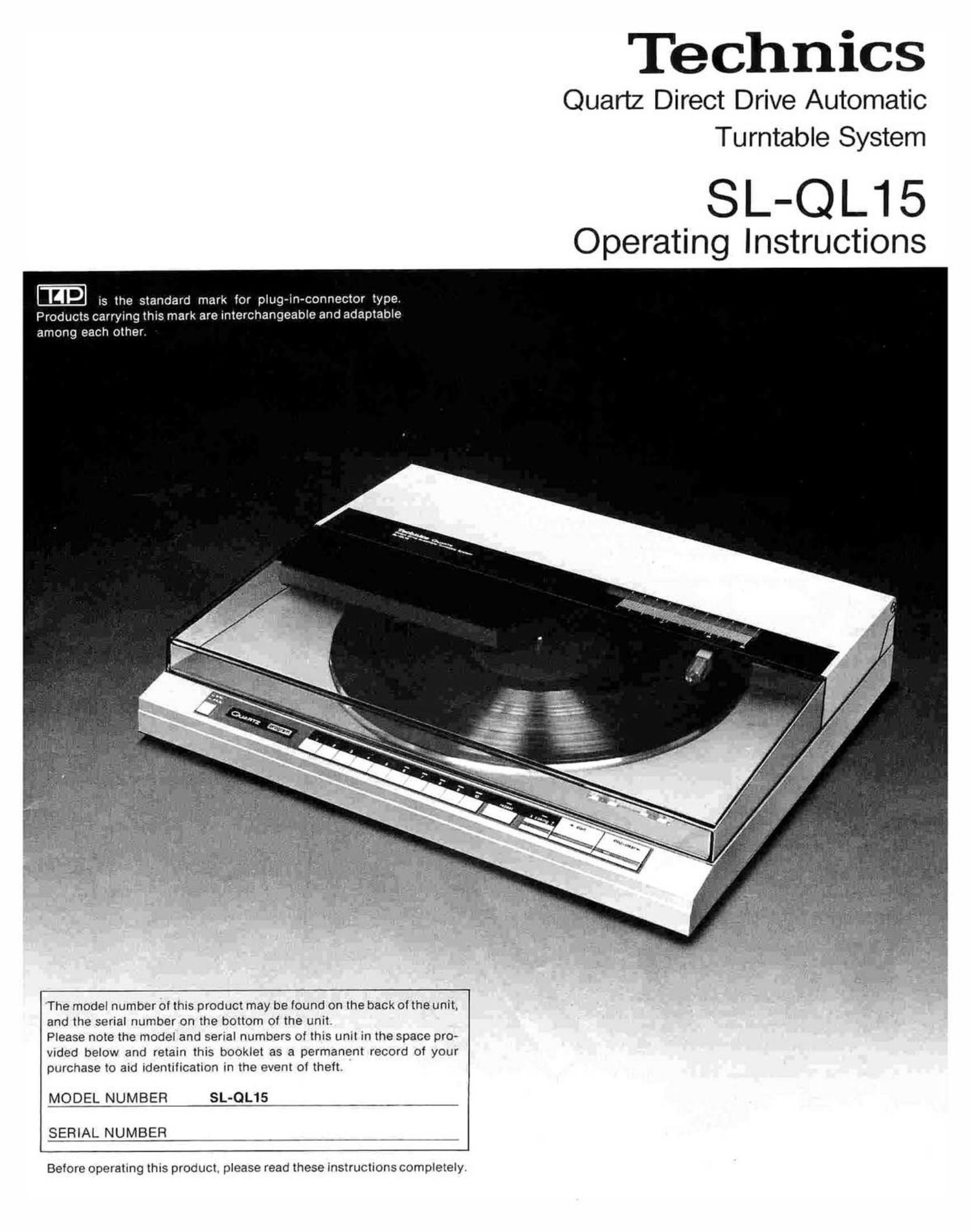 Technics SLQL 15 Owners Manual