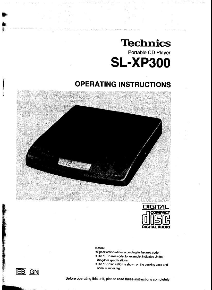 Technics SLXP 300 Owners Manual