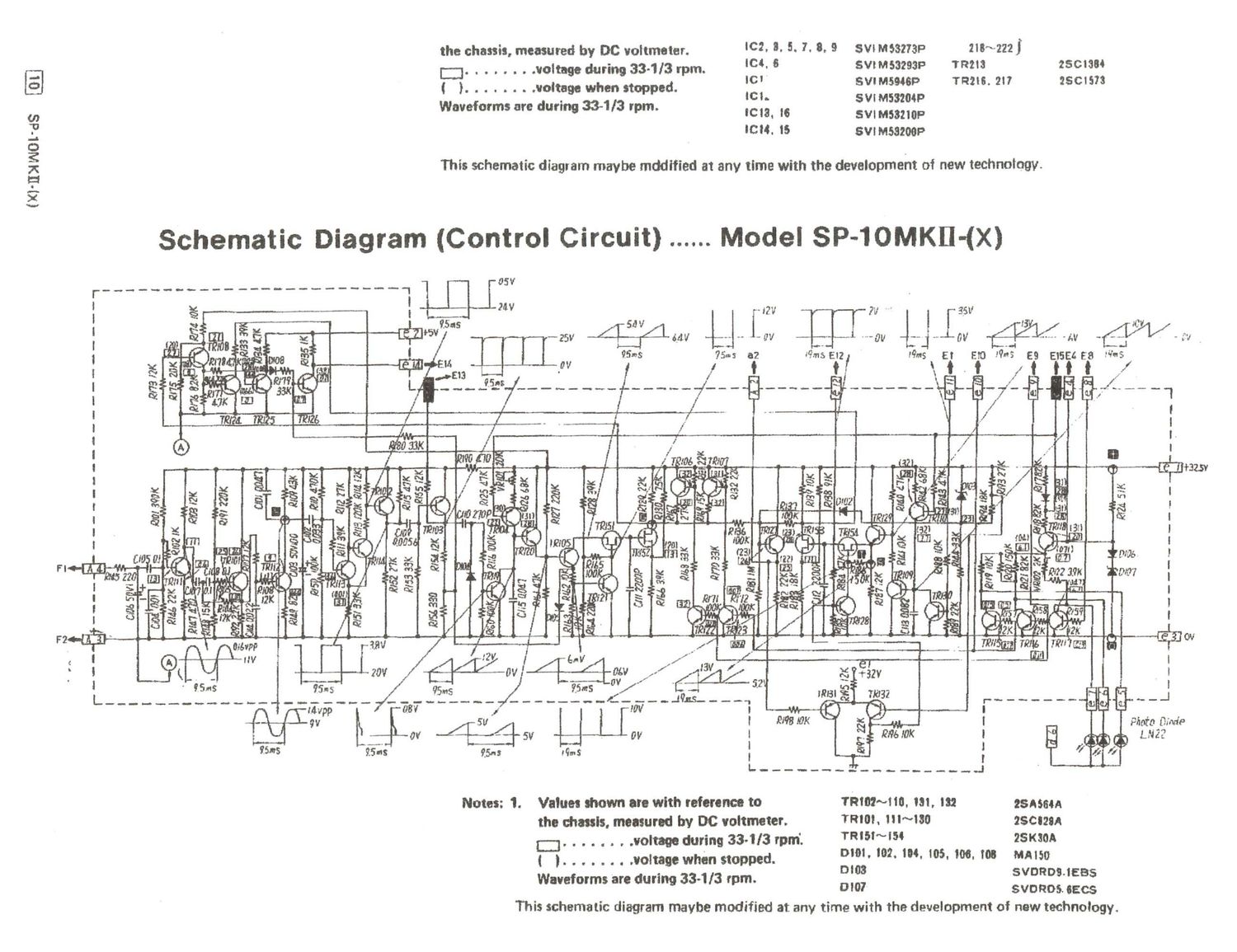 Technics SP 10 Mk2 Schematics