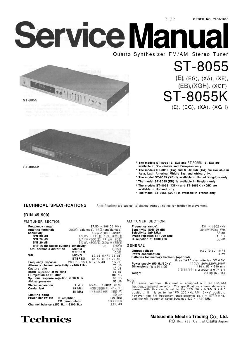 Technics ST 8055 K Service Manual