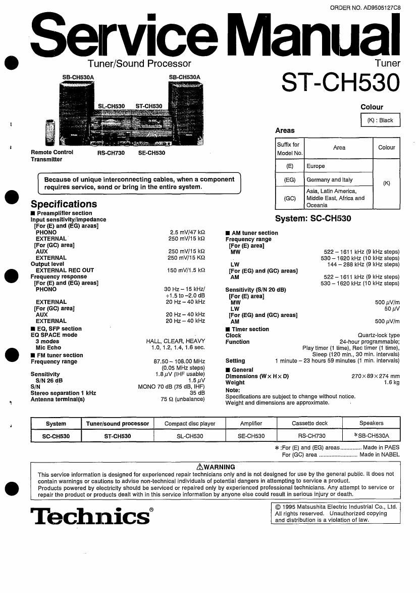 Technics STCH 530 Service Manual