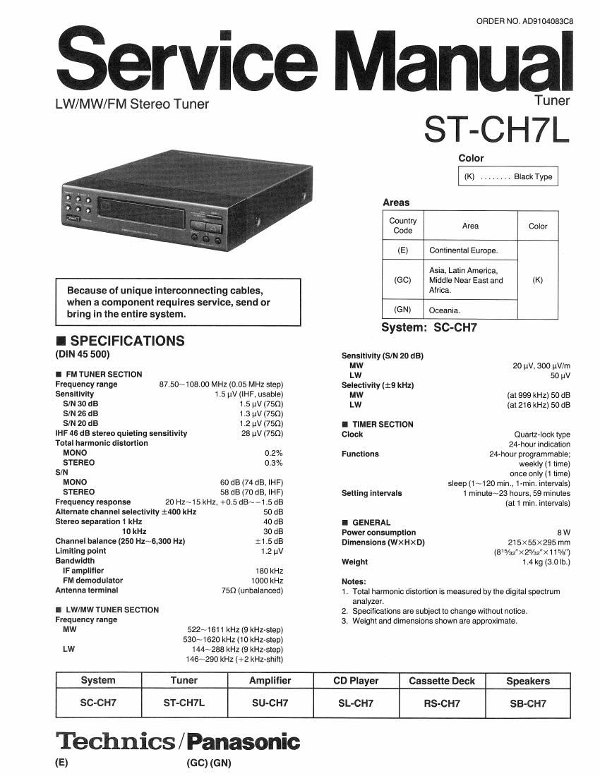 Technics STCH 7 L Service Manual