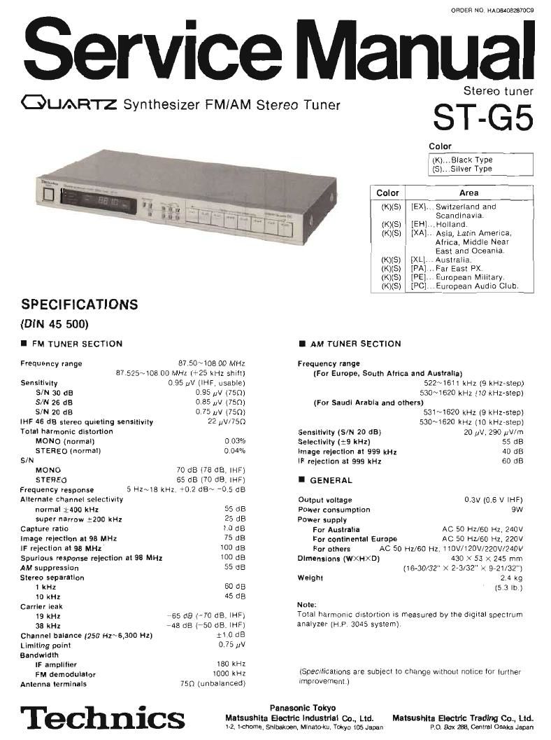 Technics STG 5 Service Manual