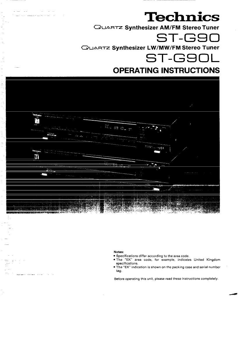 Technics STG 90 L Owners Manual