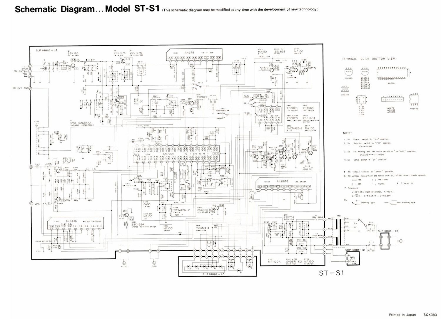 Technics STS 1 Schematics