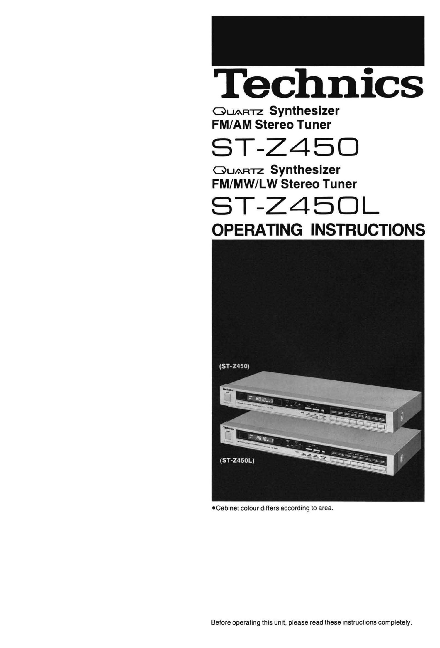 Technics STZ 450 L Owners Manual