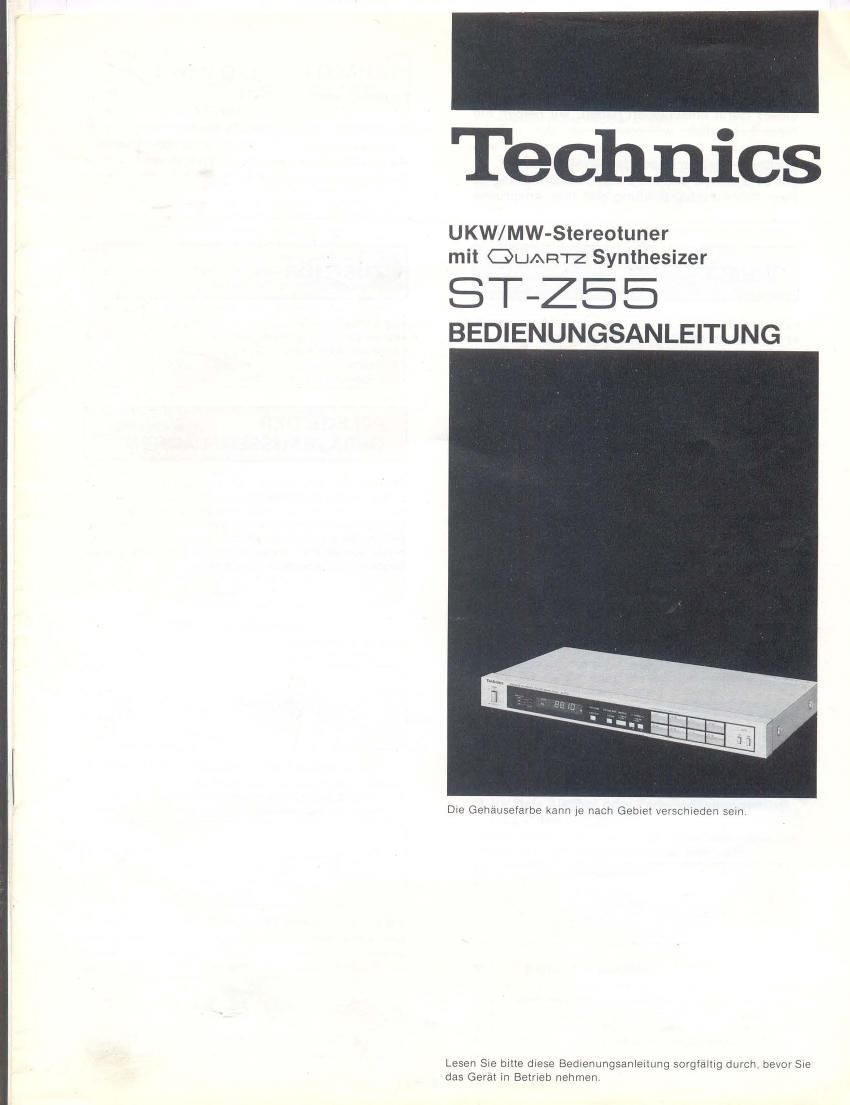 Technics STZ 55 Owners Manual