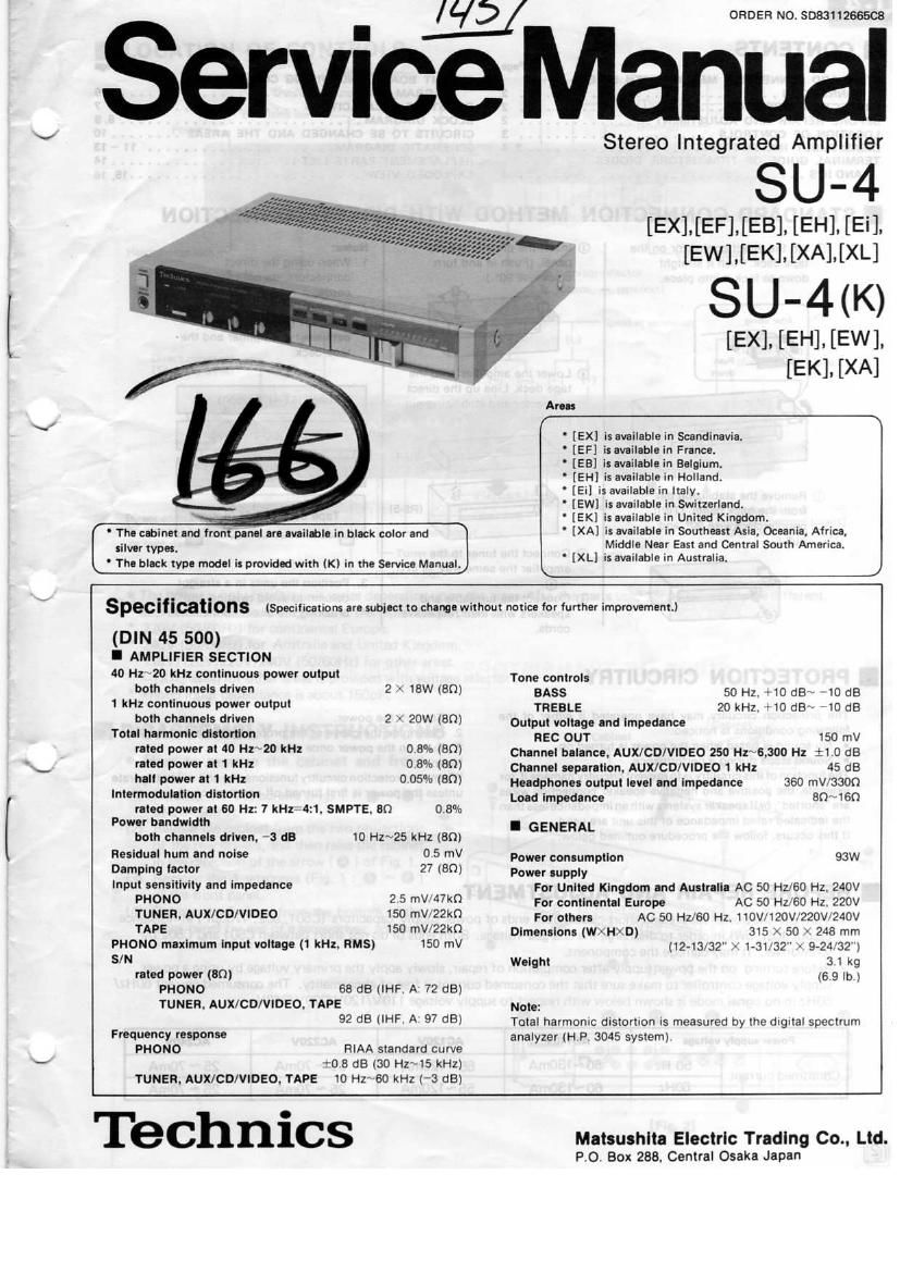 Technics SU 4 Service Manual