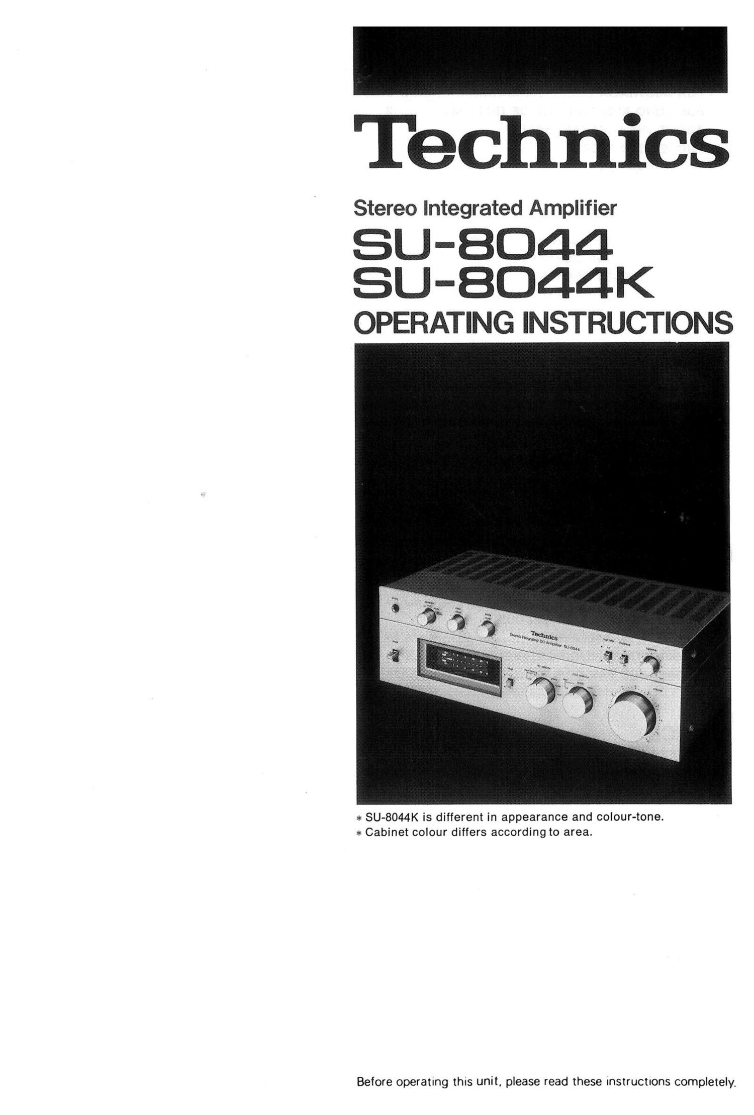 Technics SU 8044 8044K Owners Manual