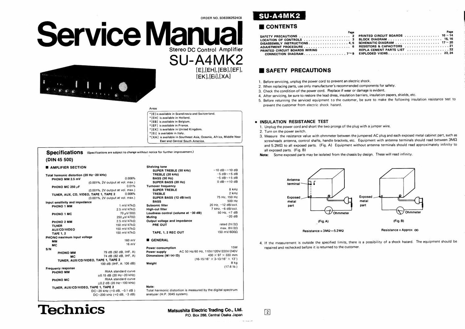 Technics SUA 4 Mk2 Service Manual