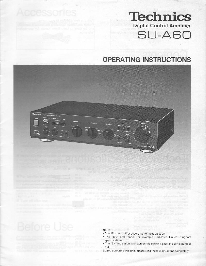 Technics SUA 60 Service Manual