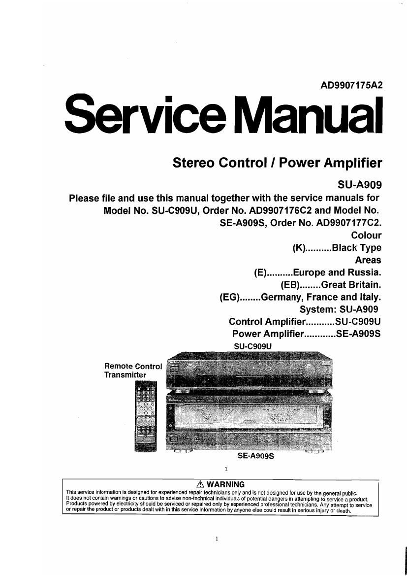 Technics SUA 909 Service Manual