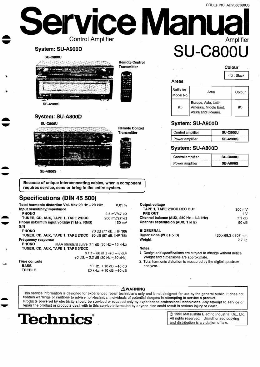 Technics SUC 800 U Service Manual