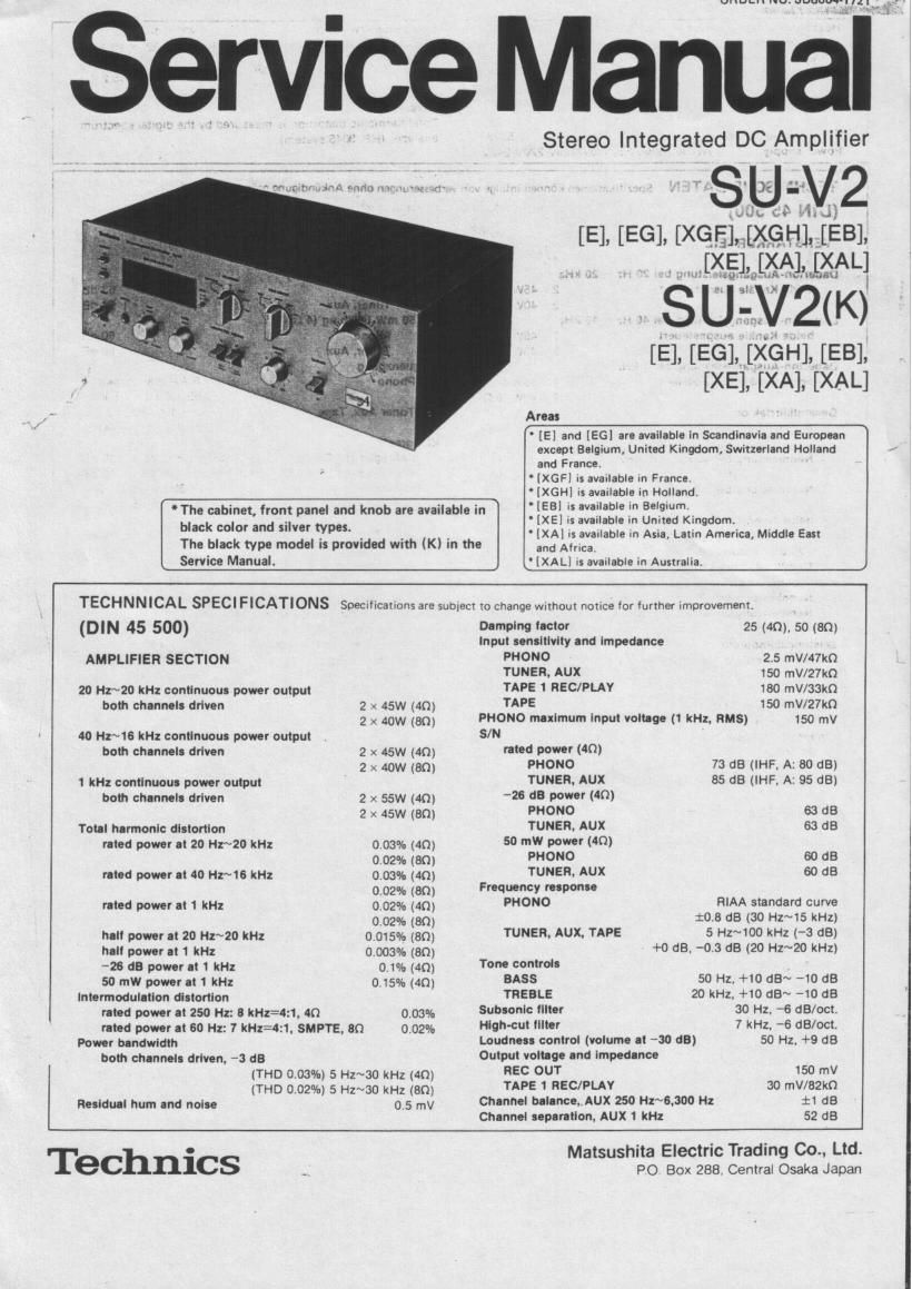 Technics SUV 2 Service Manual