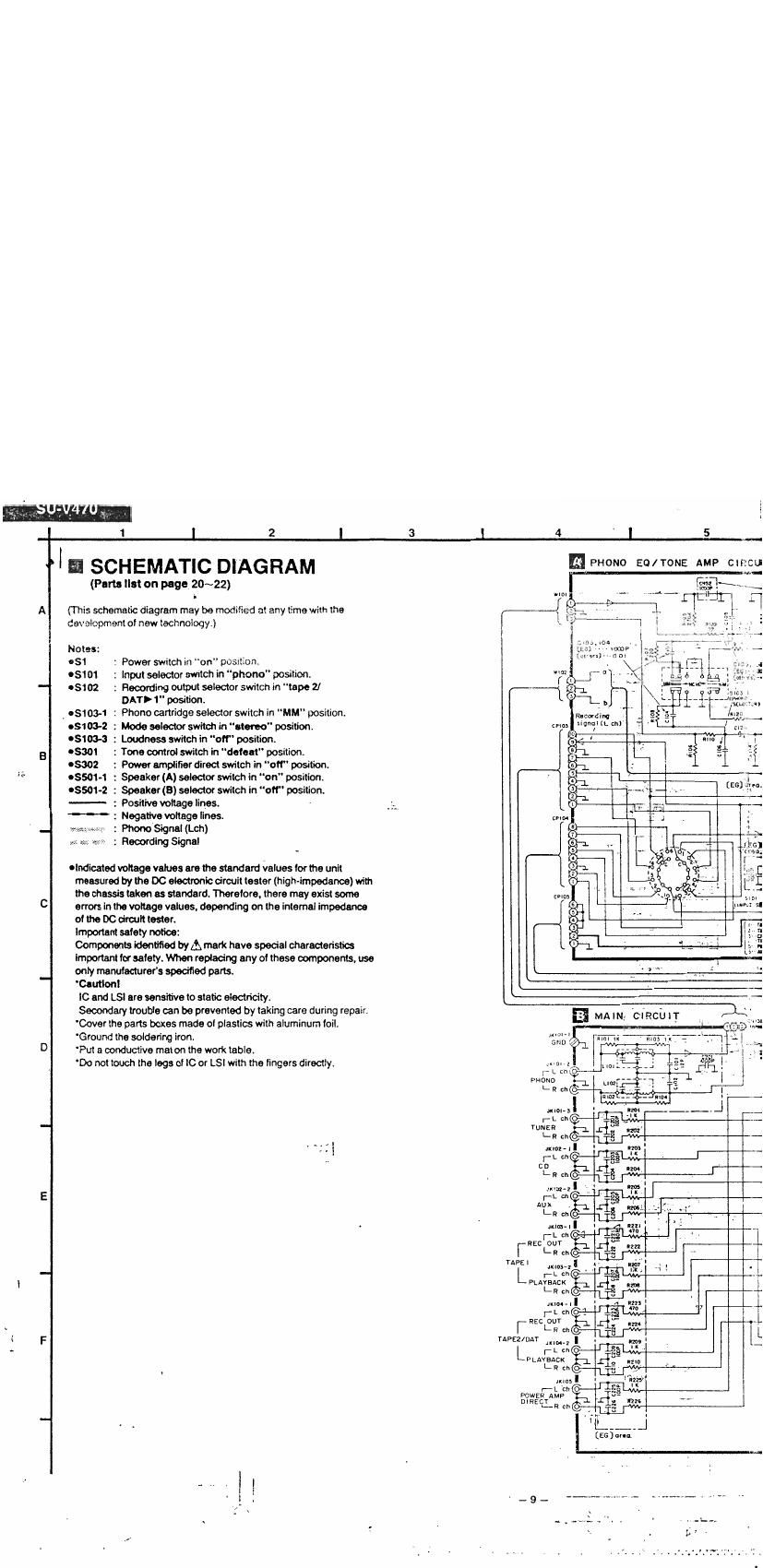 Technics SUV 470 Schematics