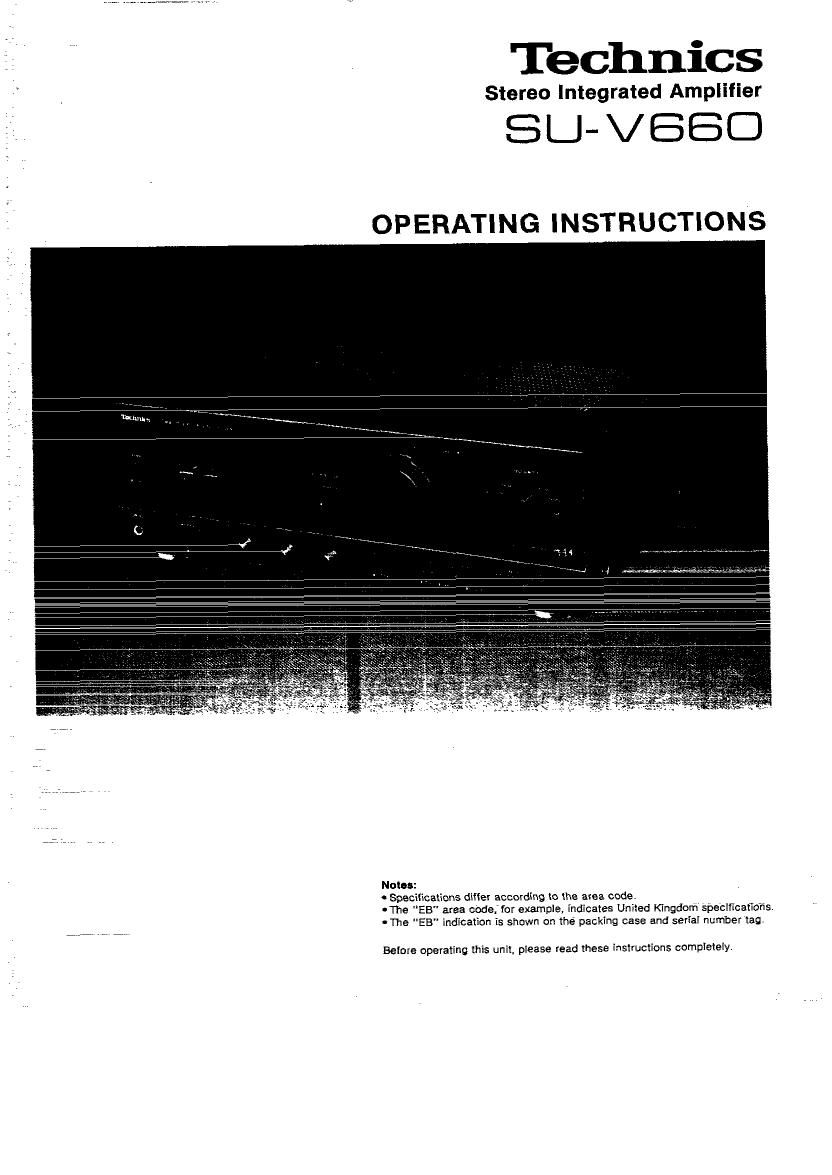 Technics SUV 660 Owners Manual