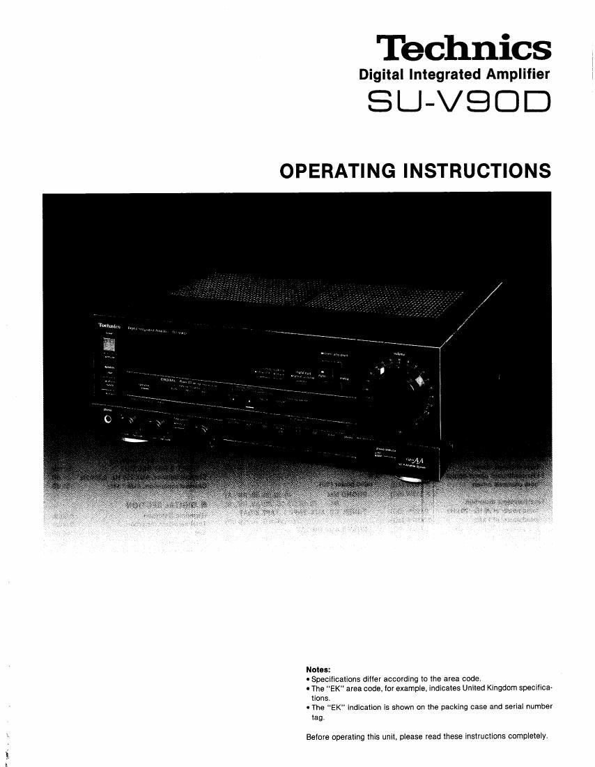 Technics SUV 90 D Owners Manual