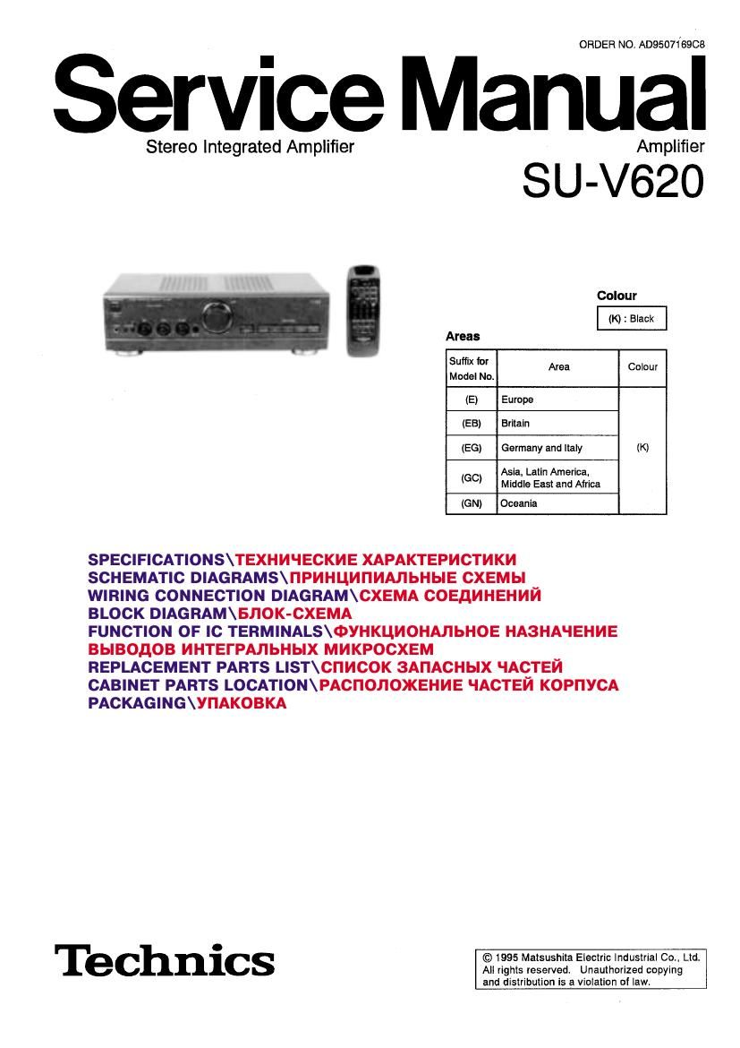 Technics SUVX 620 Service Manual
