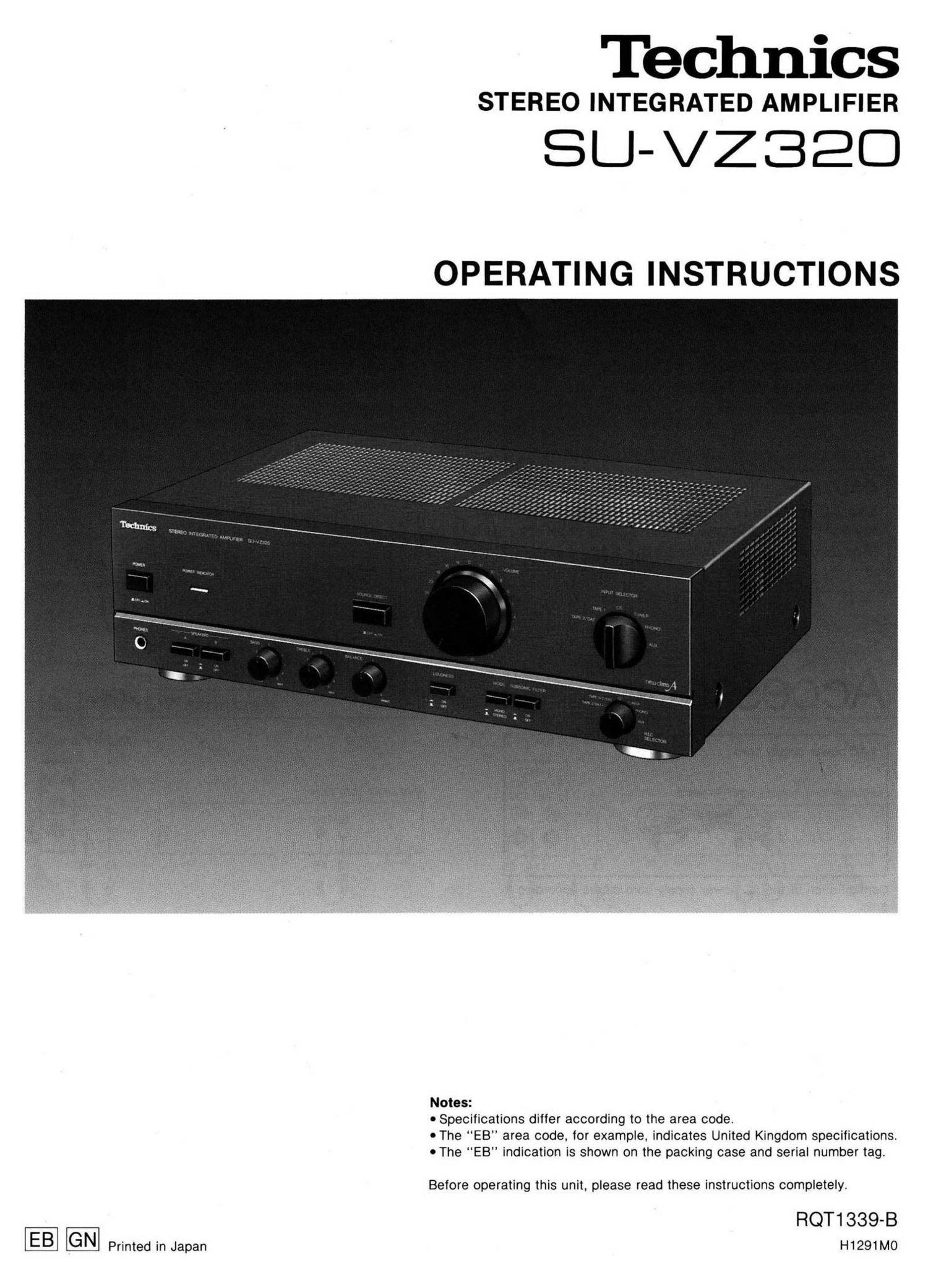 Technics SUVZ 320 Owners Manual