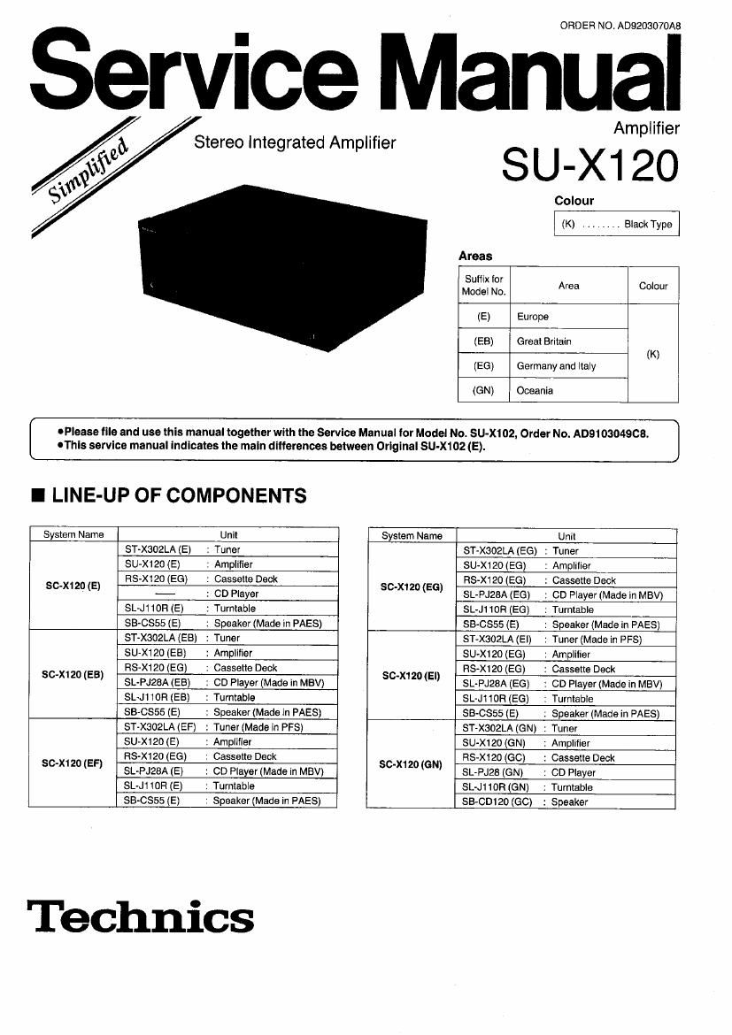 Technics SUX 120 Schematics