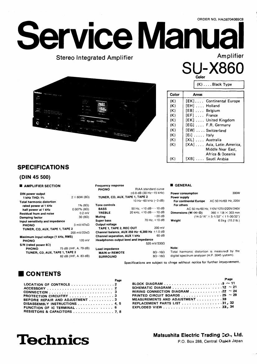 Technics SUX 860 Service Manual