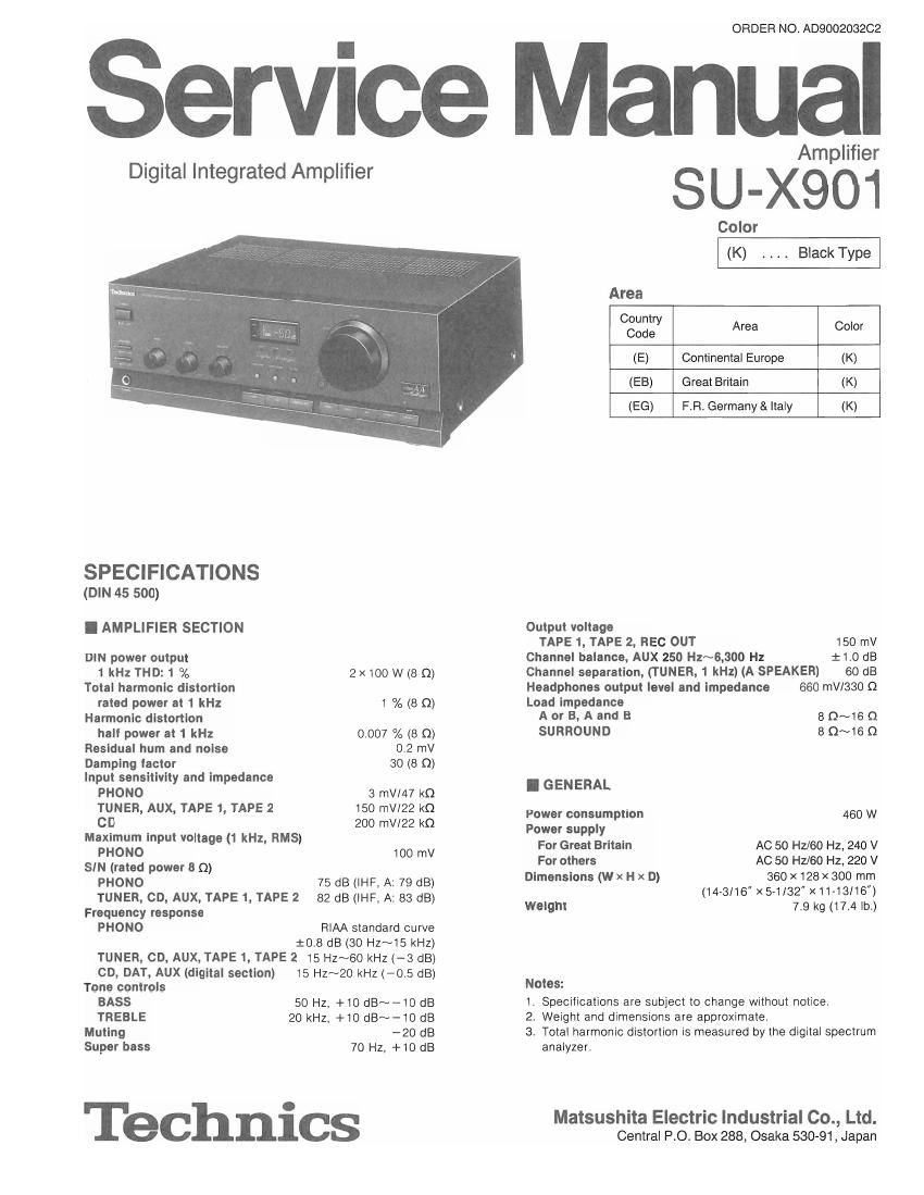 Technics SUX 901 Service Manual