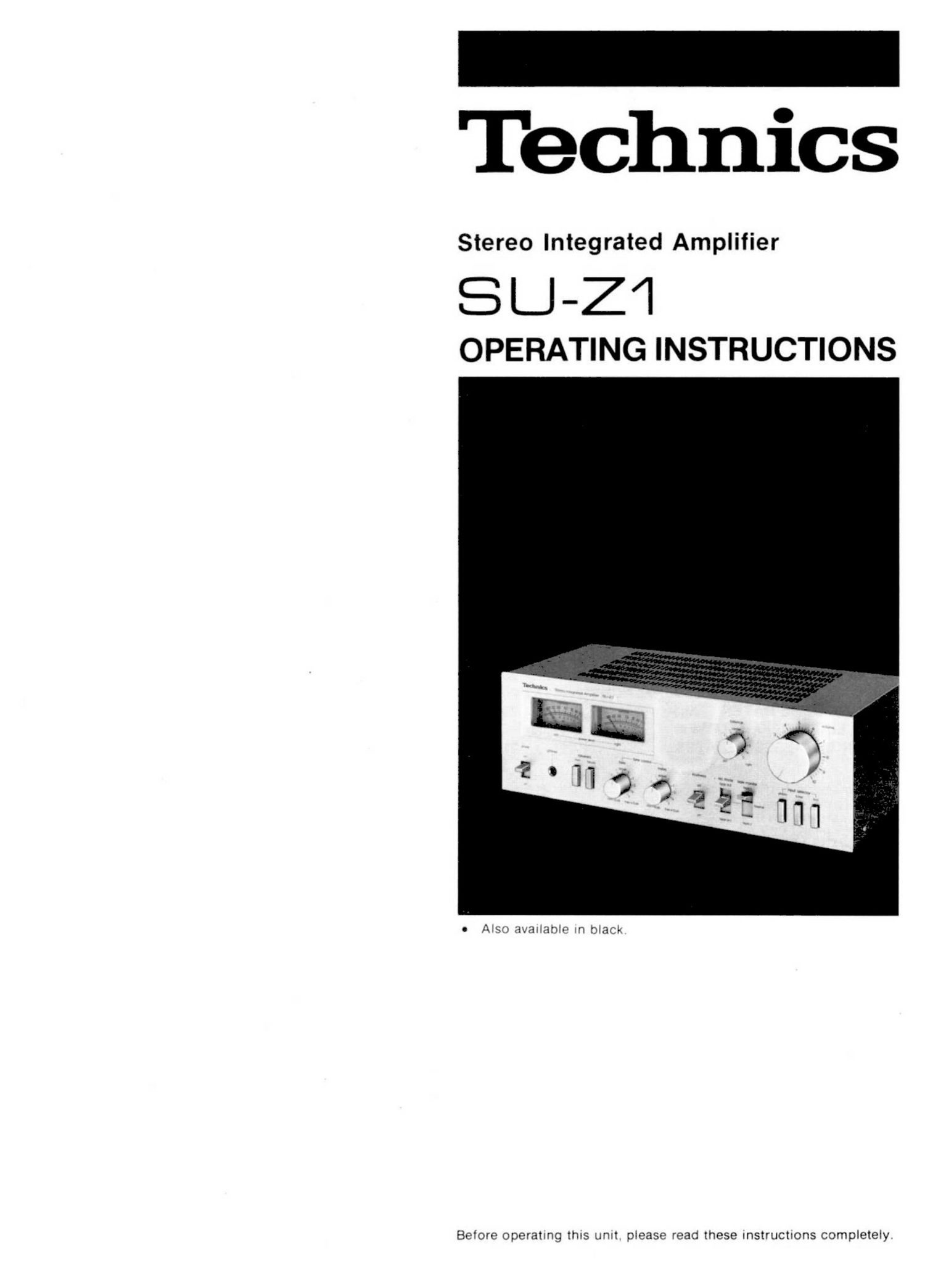 Technics SUZ 1 Owners Manual