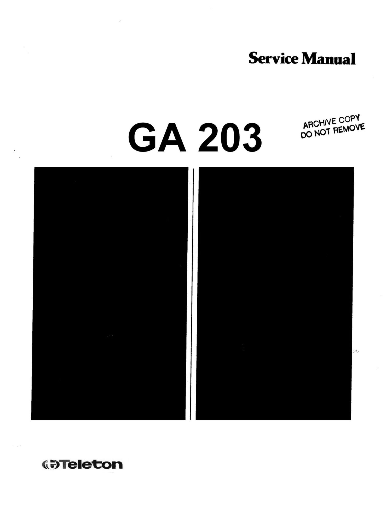Teleton GA 203 Service Manual