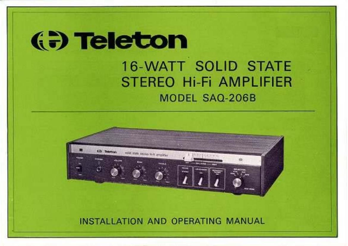 Teleton SAQ 206B Owners Manual