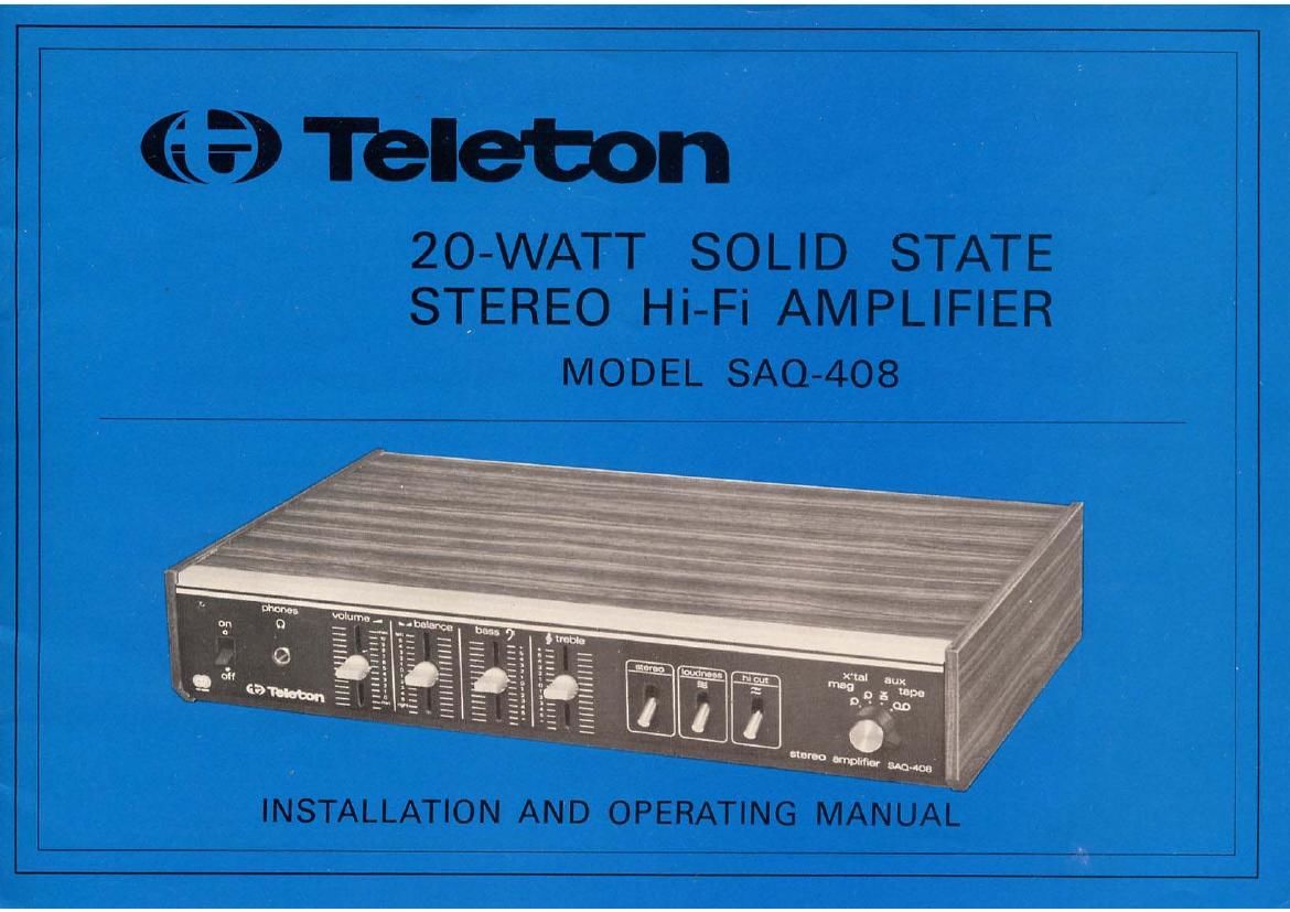 Teleton SAQ 408 Owners Manual