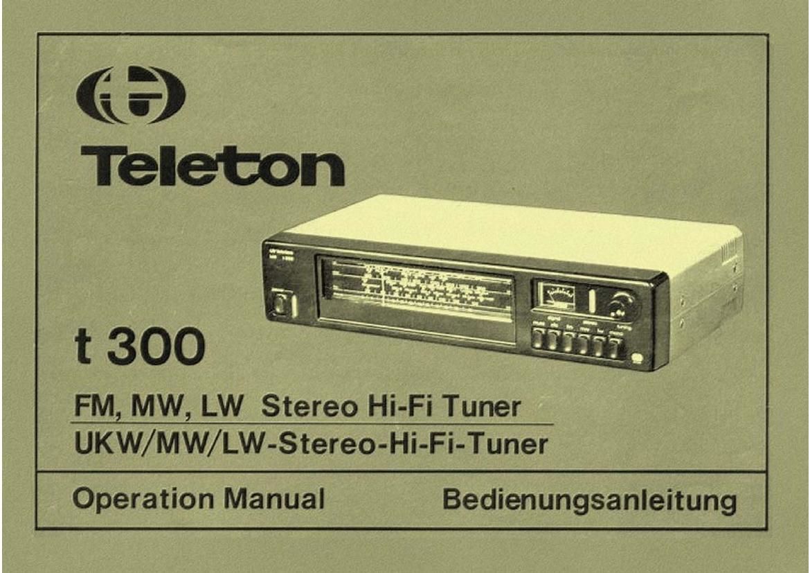 Teleton T300 Owners Manual