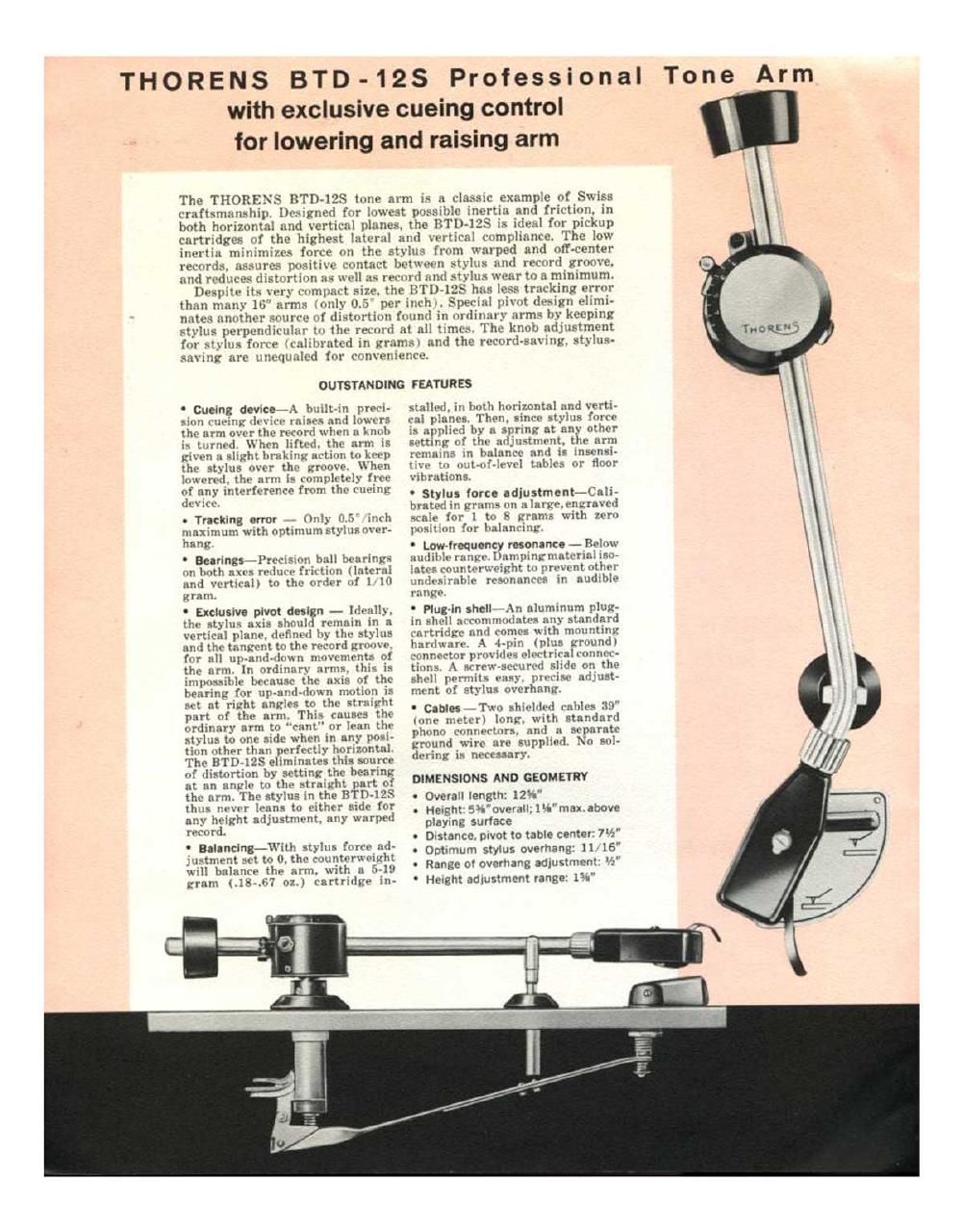 thorens btd 12 s brochure