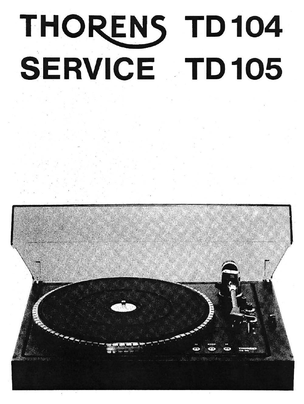 thorens td 104 105 service manual